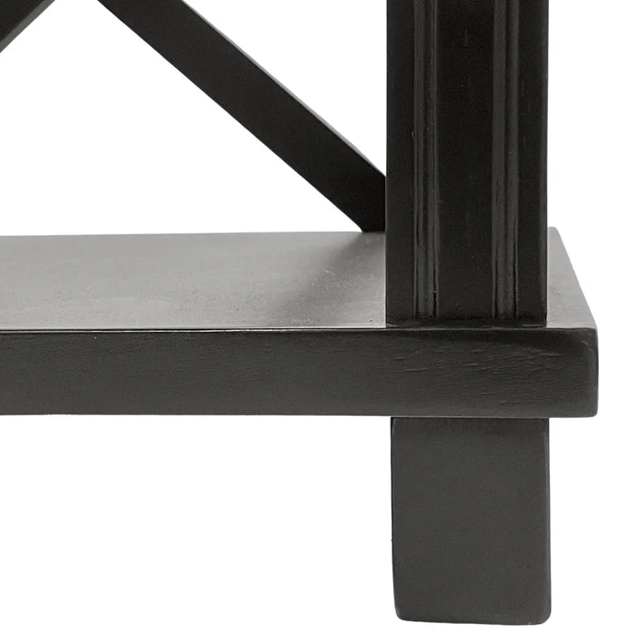 Black Hamptons 1 Drawer Bedside Table