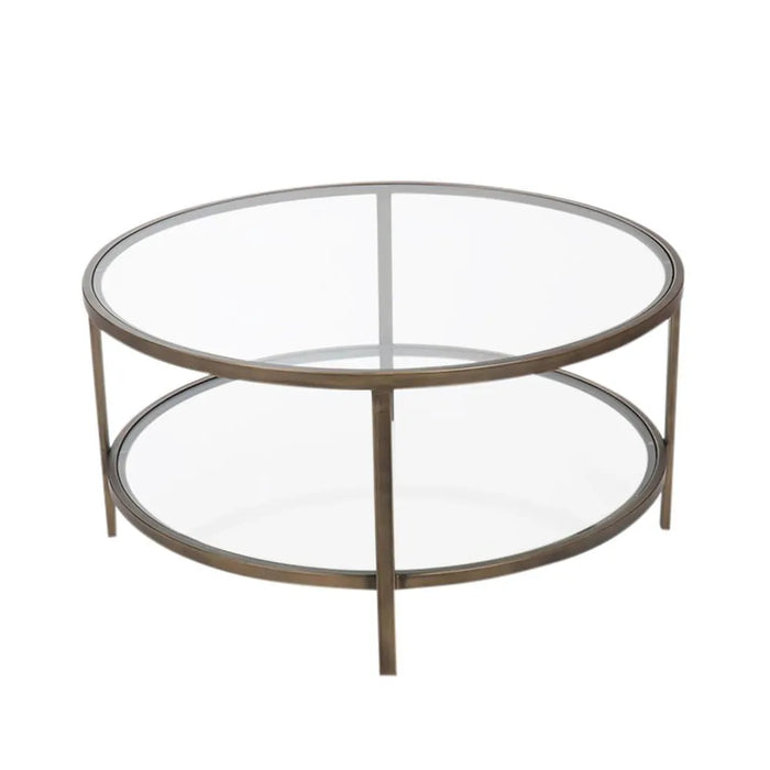 Palladium 90cm Round Coffee Table - Brass
