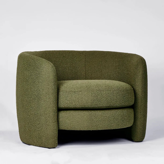 Olive Cora Boucle Fabric Occasional Armchair