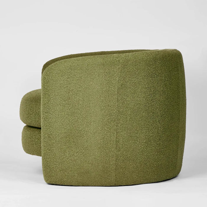 Olive Cora Boucle Fabric Occasional Armchair