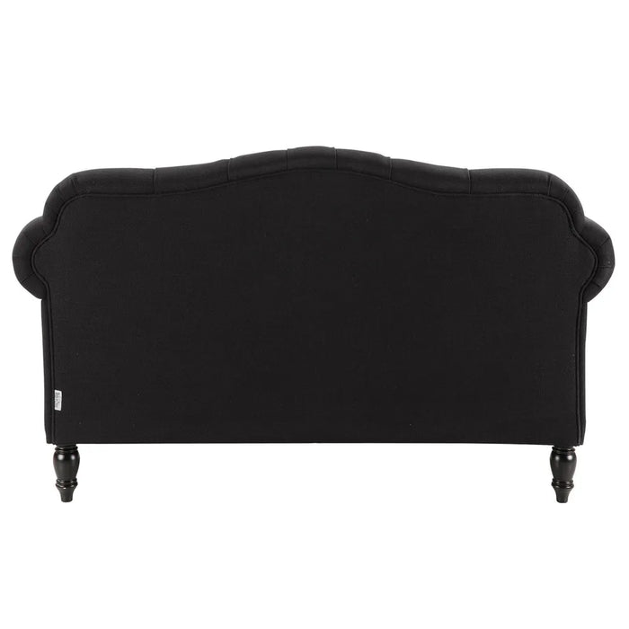 2 Seater Charcoal Vaucluse Buttoned Sofa