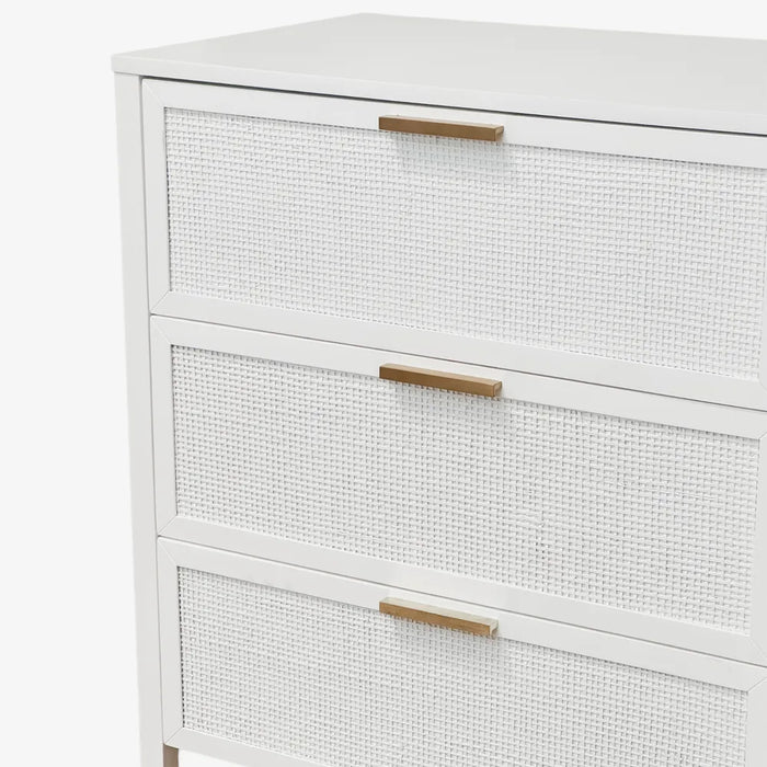 Santorini Hamptons 1.4m 6 Drawer Cabinet - White