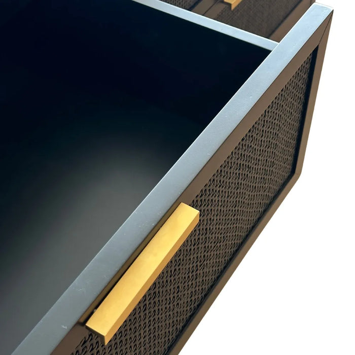 Santorini 1.4m Hamptons 6 Drawer Cabinet - Black