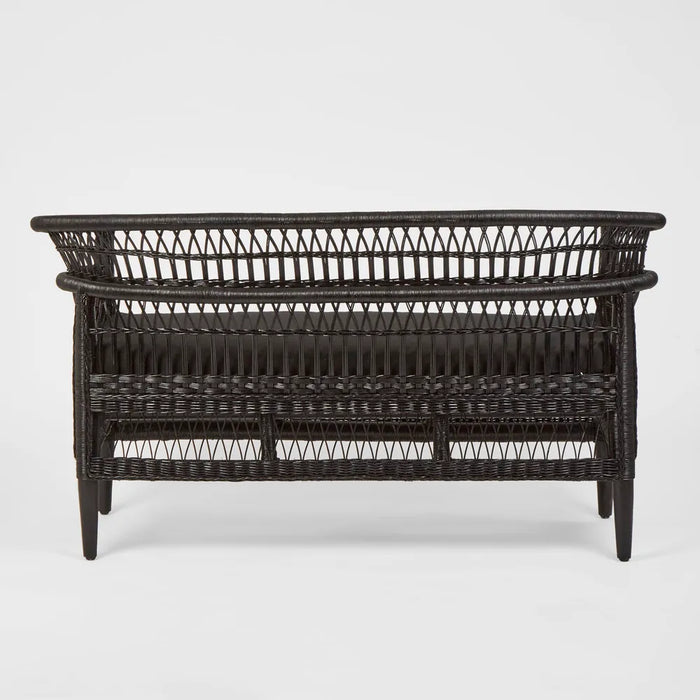 3 Seater Carmel Loveseat Black Outdoor Sofa