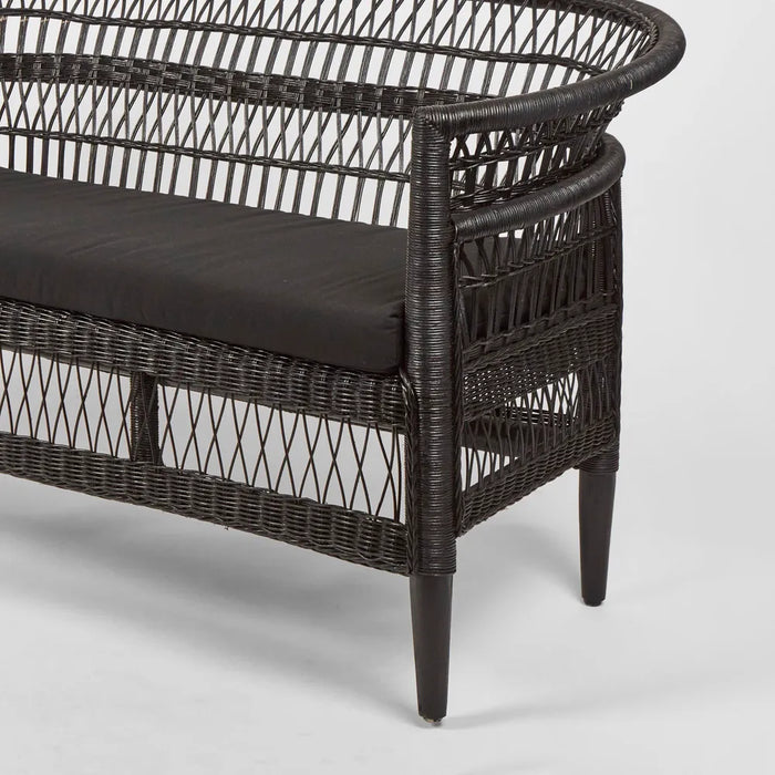 3 Seater Carmel Loveseat Black Outdoor Sofa