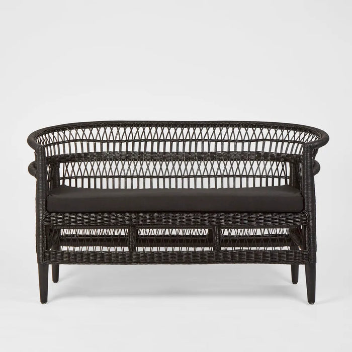 3 Seater Carmel Loveseat Black Outdoor Sofa