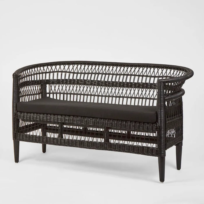3 Seater Carmel Loveseat Black Outdoor Sofa