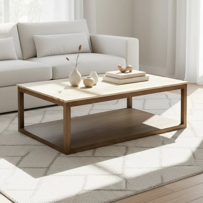 Denver 1.2m Travertine Coffee Table