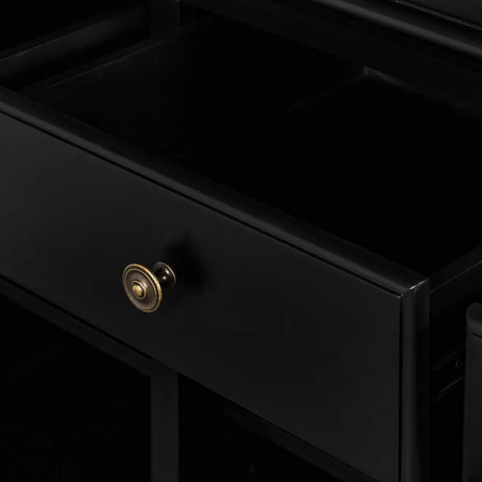 Black 1.45m Sorrento 3 Door Hamptons Buffet