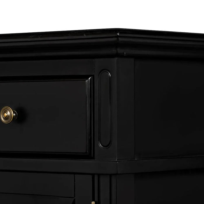 Black 1.45m Sorrento 3 Door Hamptons Buffet