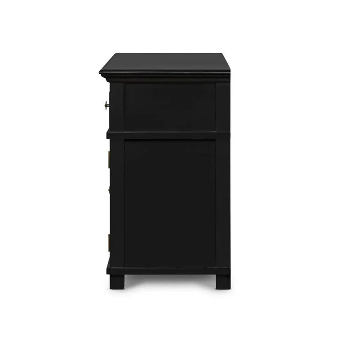 Black 1.45m Sorrento 3 Door Hamptons Buffet