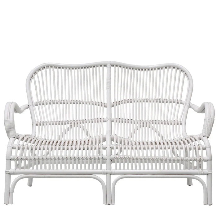 Seville 2 Seater Rattan Armchair - White