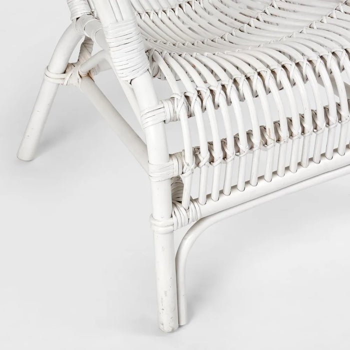 Seville White Rattan Armchair