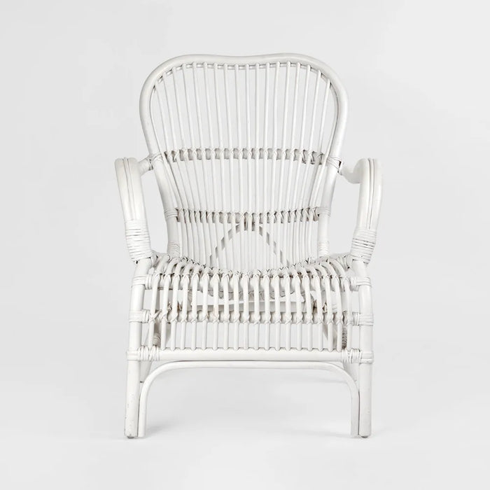 Seville White Rattan Armchair