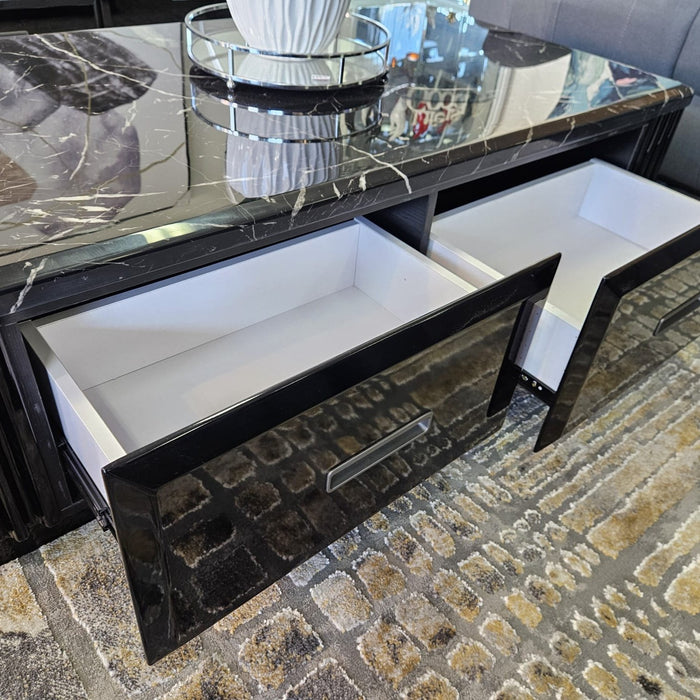 Madrid 1.3m Marble Coffee Table - Black