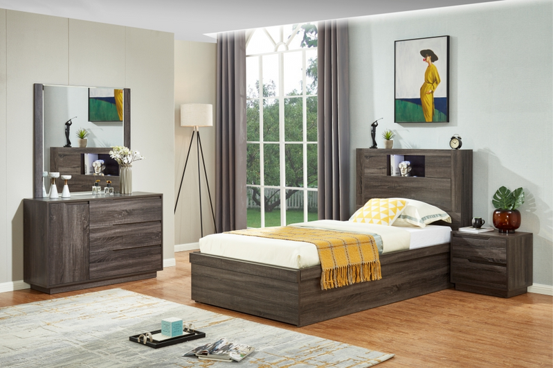 Boston King Single Bed - PRE ASSEMBLED