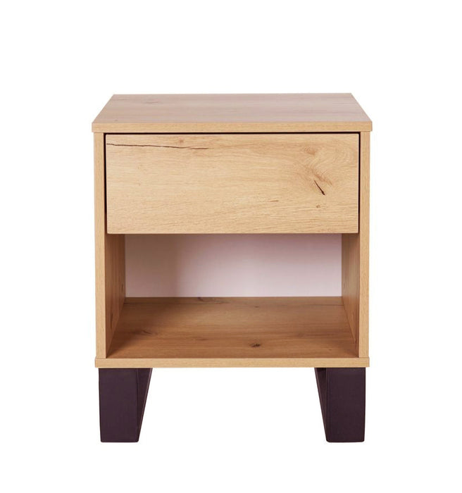 Curvan 1 Drawer Bedside Table Oak