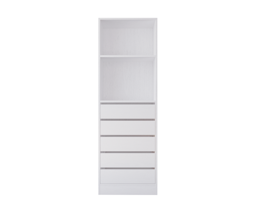 Botany 60cm Built-In Wardrobe with 5 Drawers - White
