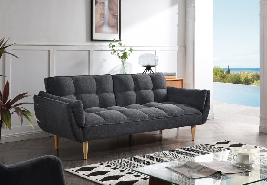 Jessie 3 Seater Sofa Bed, Charcoal