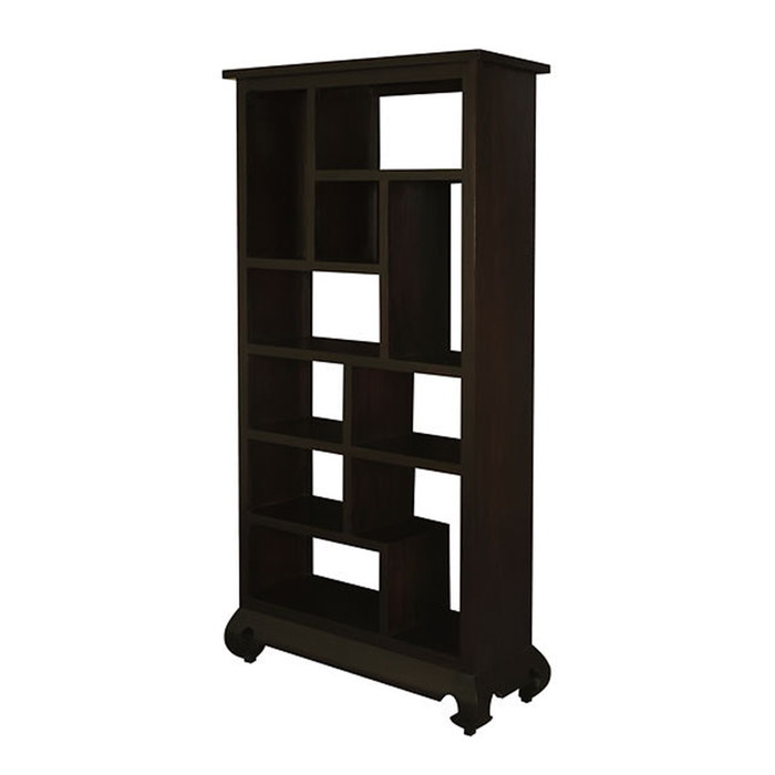 Monaro Solid Mahogany Timber 10 Cube Shelf, Chocolate