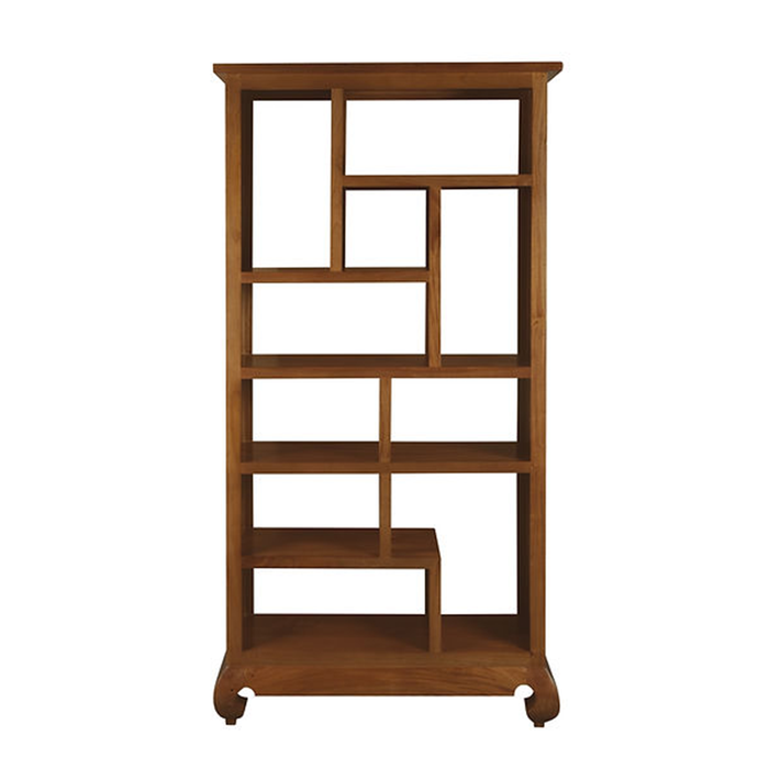 Monaro Solid Mahogany Timber 10 Cube Shelf, Light Pecan