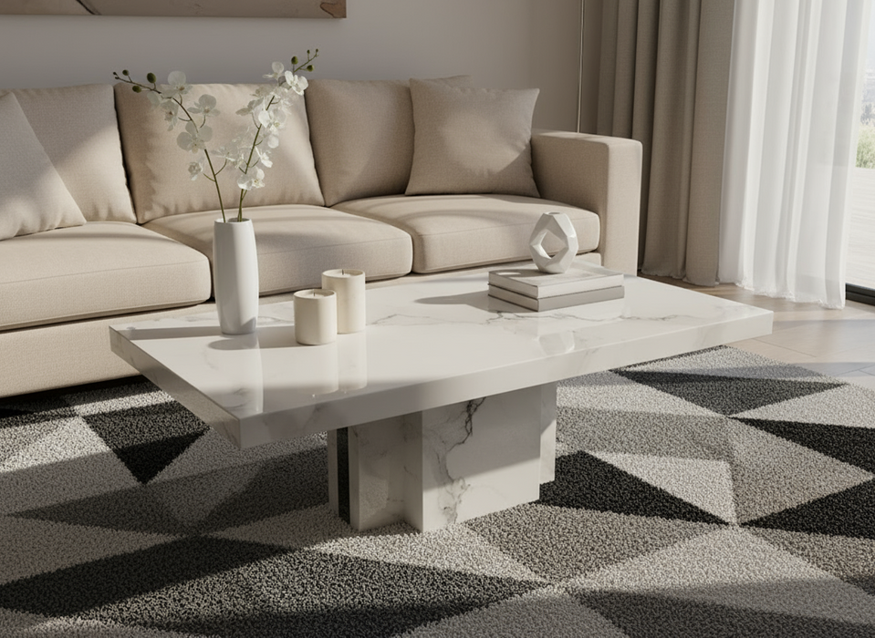 New Castle 1.25m Marble Coffee Table