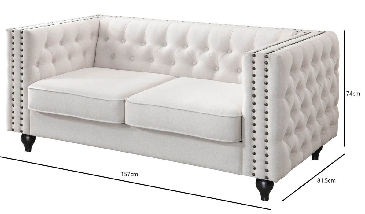 Mariva 2 Seater Sofa Set - Natural Fabric