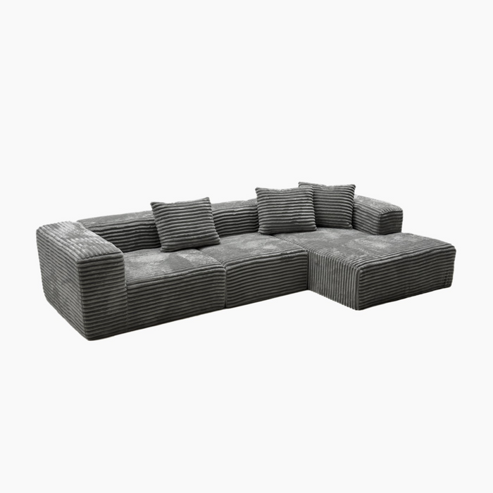 Maris 3 Seater Right Chaise Sofa - Grey