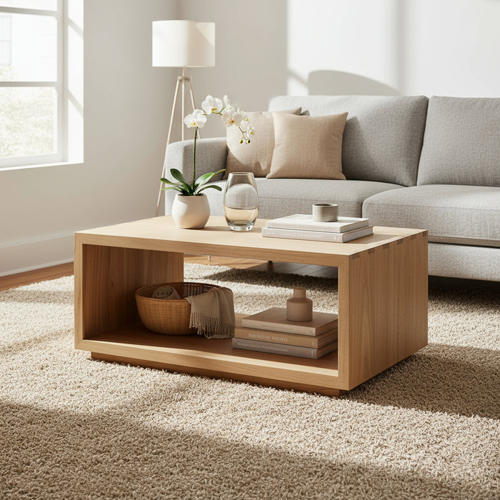 Oscar 100cm Rectangular Coffee Table - Natural