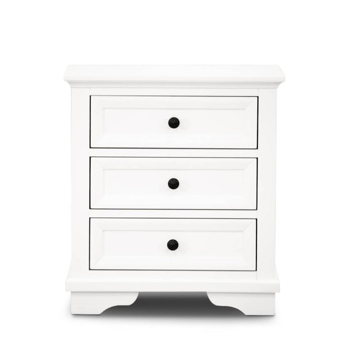 Sala 71cm Width 3 Drawer Bedside White