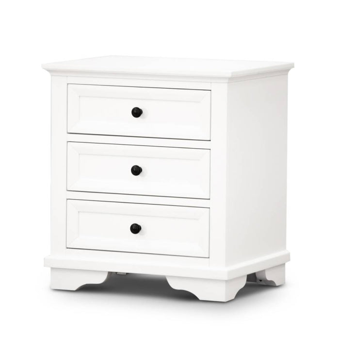 Sala 71cm Width 3 Drawer Bedside White