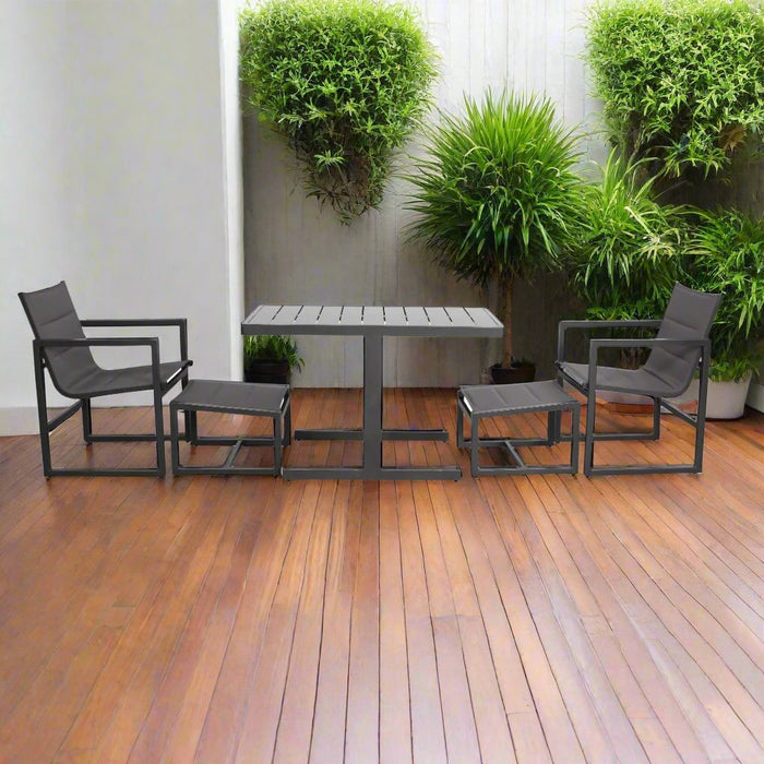 2 Seater Pluto Outdoor Set with Foot Stools