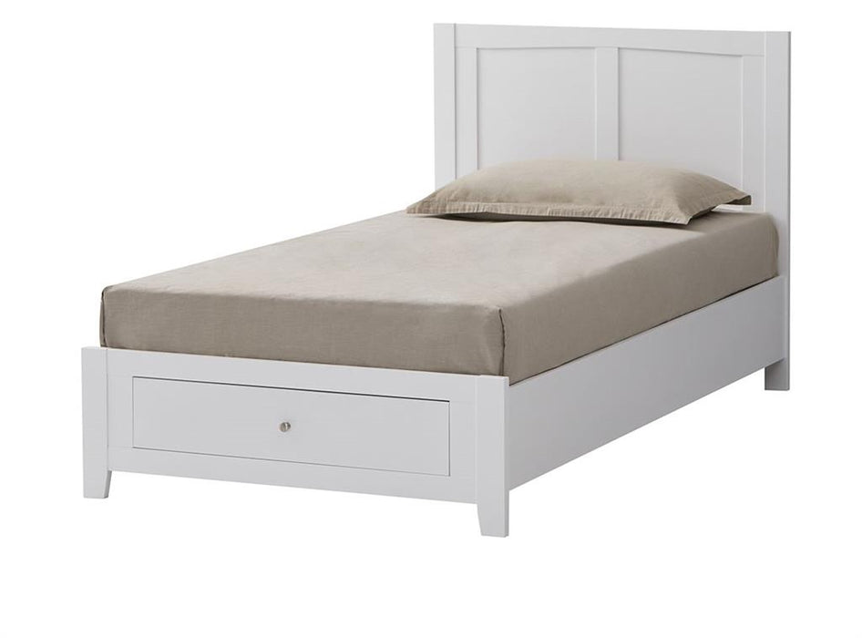 White Lunar King Single Storage Bed