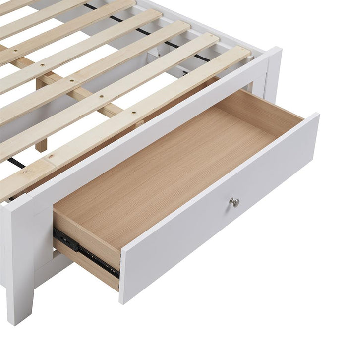 White Lunar King Single Storage Bed