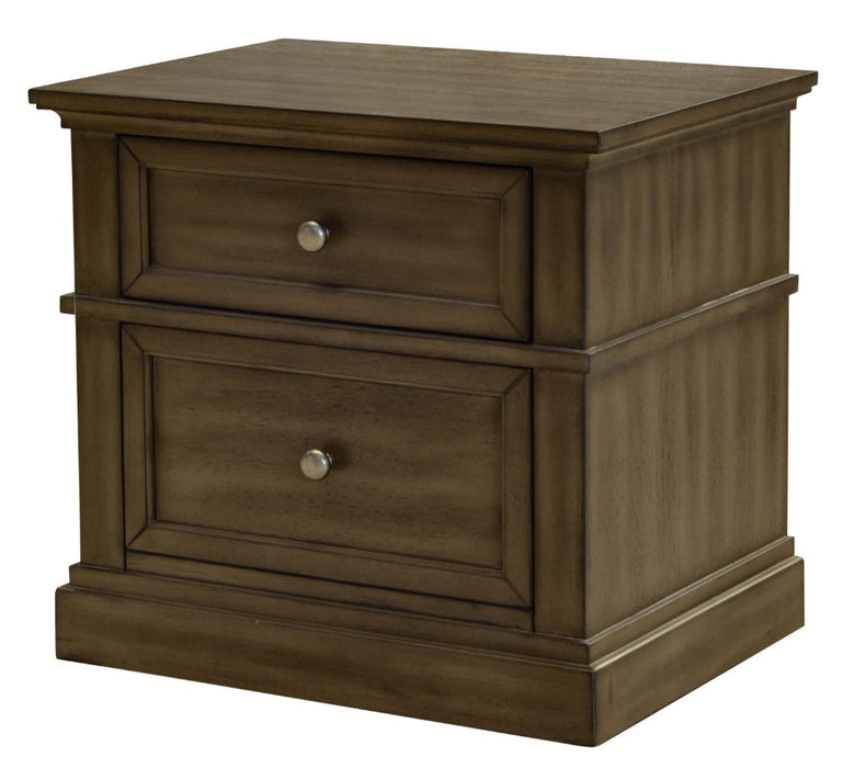 Wallace 2 Drawer Timber Bedside - Wood Smoke