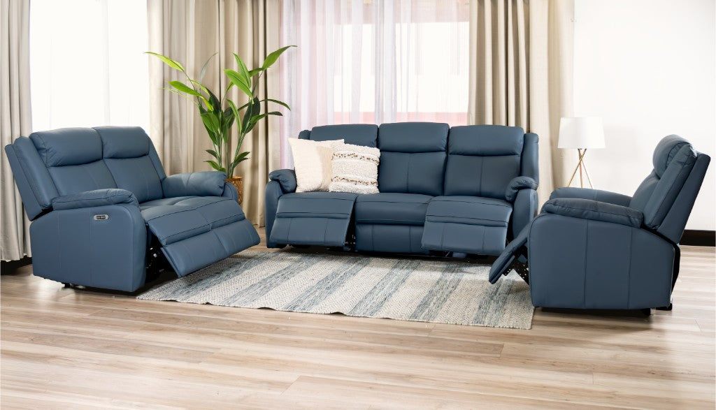 Pinnacle 3 + 2 +1 Electric Recliner Lounge in Full Leather