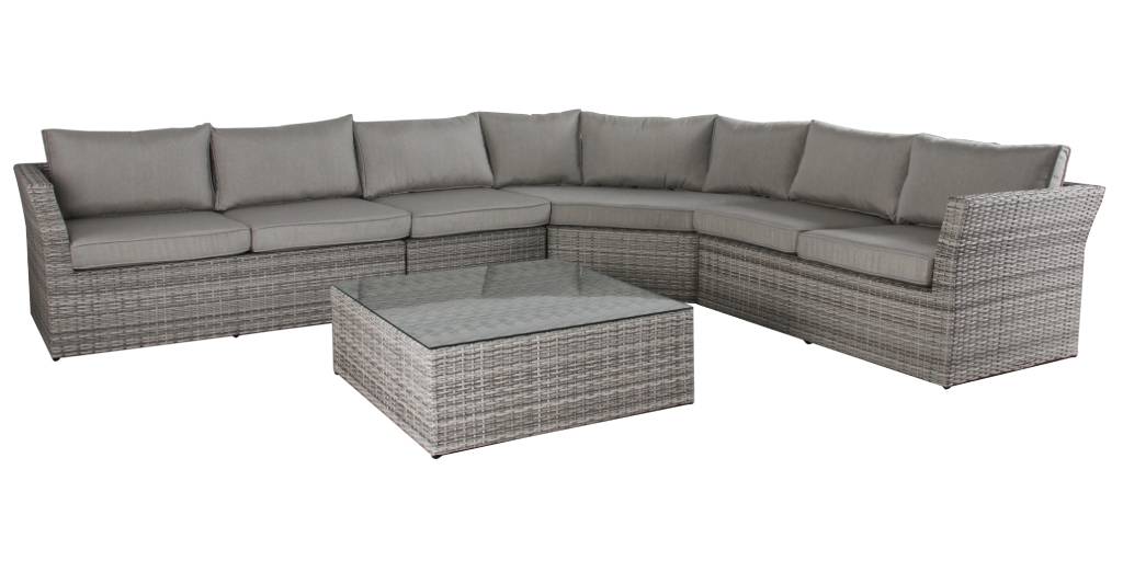 Amalfi Outdoor Corner Modular Lounge, Light Grey
