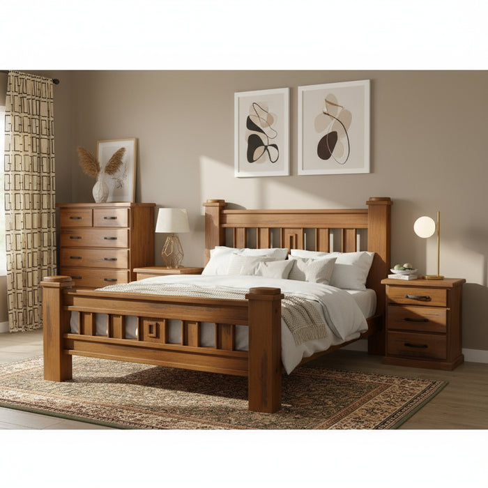 Jamaica Timber Queen Bed - Blackwood