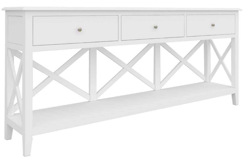 Hampton 1.76m Console Entryway Table - White