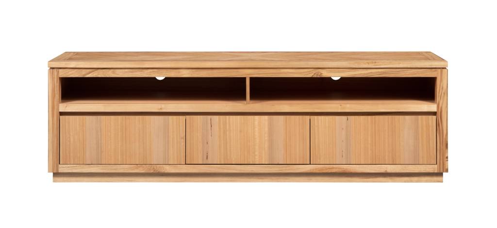 Highland 1.85m Medium 3 Drawer Entertainment Unit - Tasmanian Oak