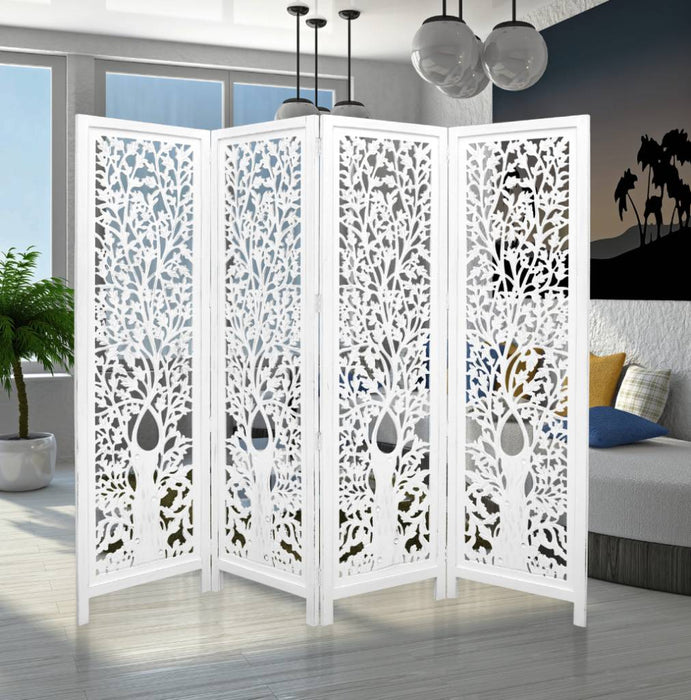 White Viron 4 Panel Divider