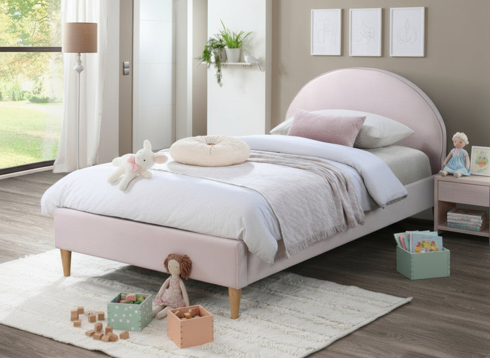 Alix King Single Bed Frame - Velvet Pink