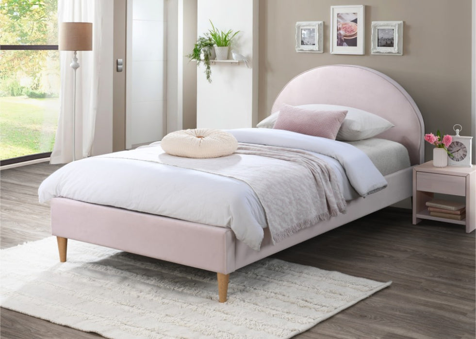 Alix King Single Bed Frame - Velvet Pink