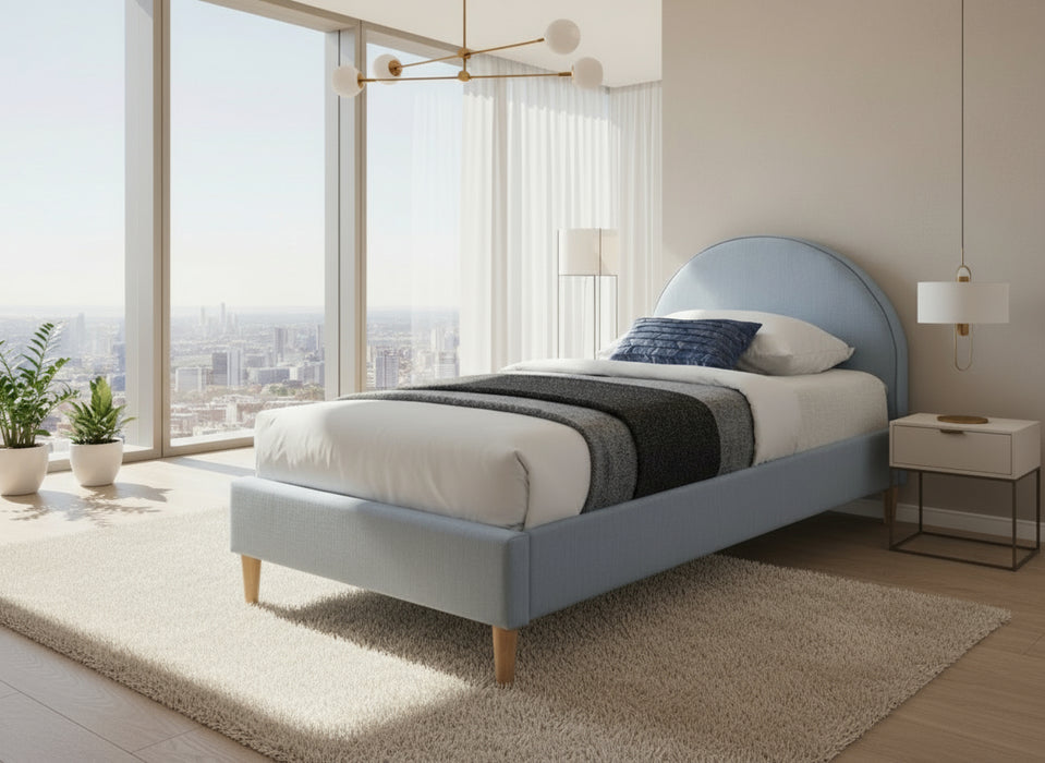 Alix King Single Bed Frame- Blue
