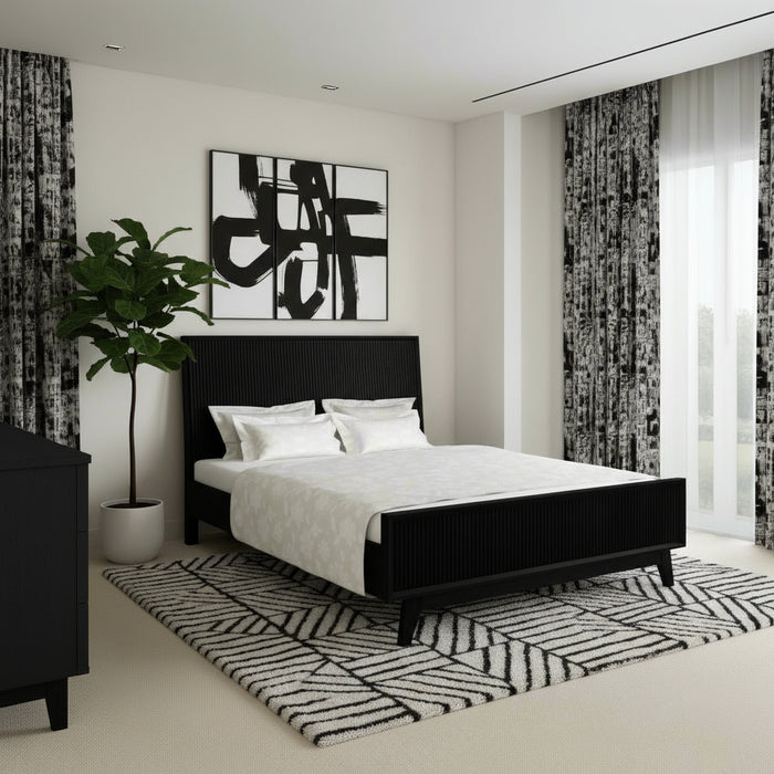 Elana Queen Timber Bed - Black