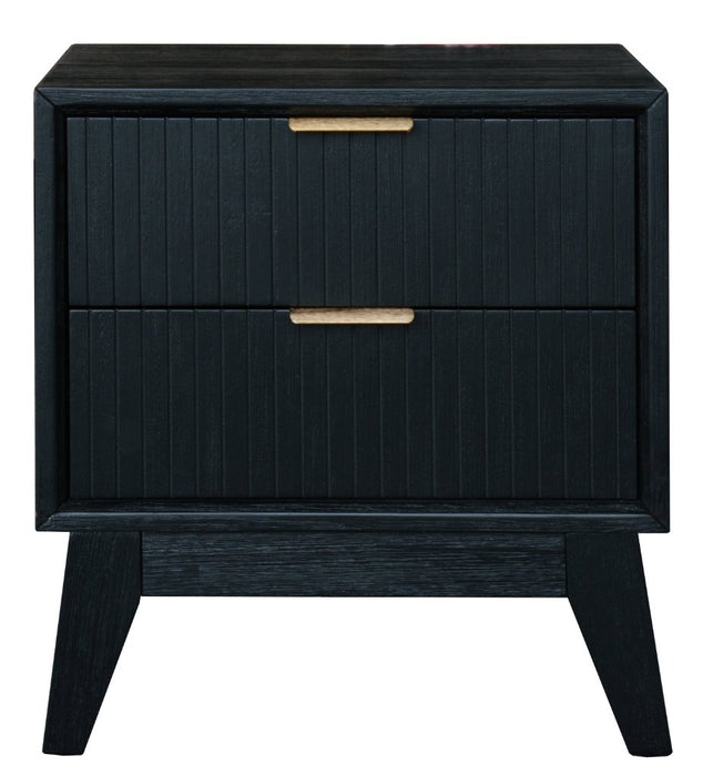 Elana 2 Drawer Side Table Black