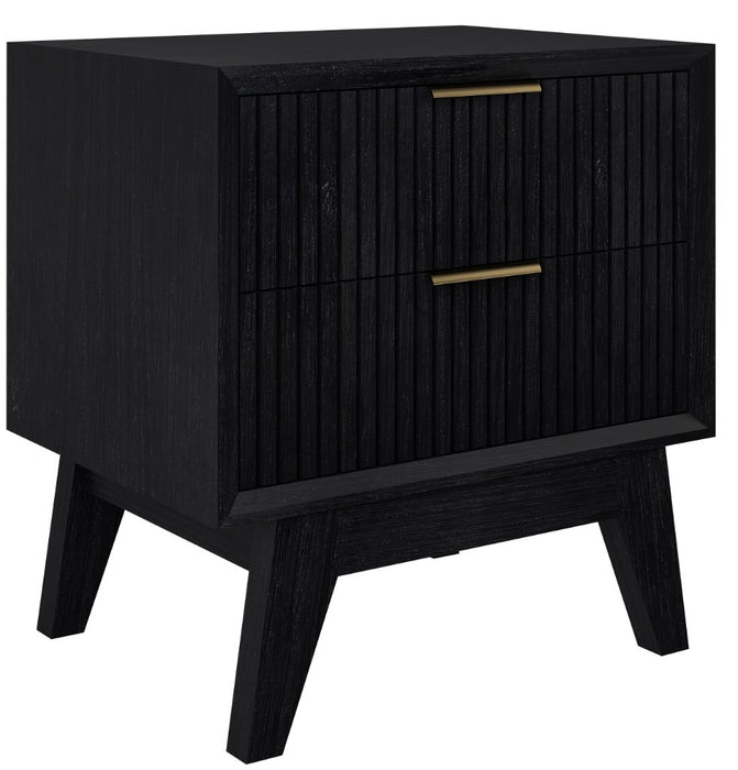 Elana 2 Drawer Side Table Black