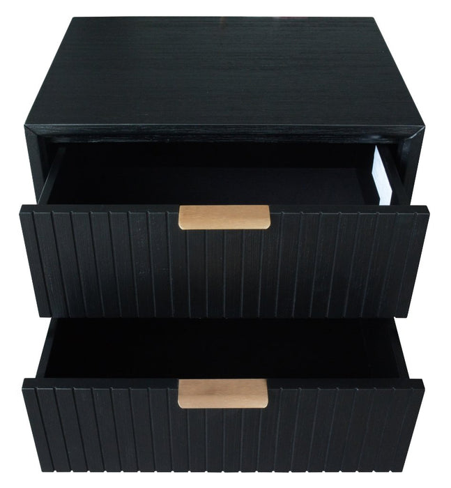 Elana 2 Drawer Side Table Black