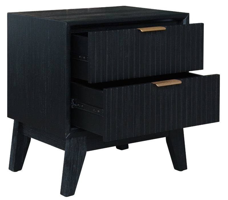 Elana 2 Drawer Side Table Black
