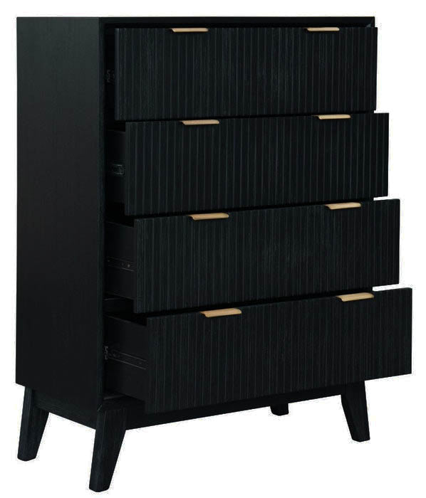 Ella 4 Drawer Tallboy Drawer Chest - Acacia Wood